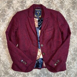 Boden Burgundy Tweed Jacket